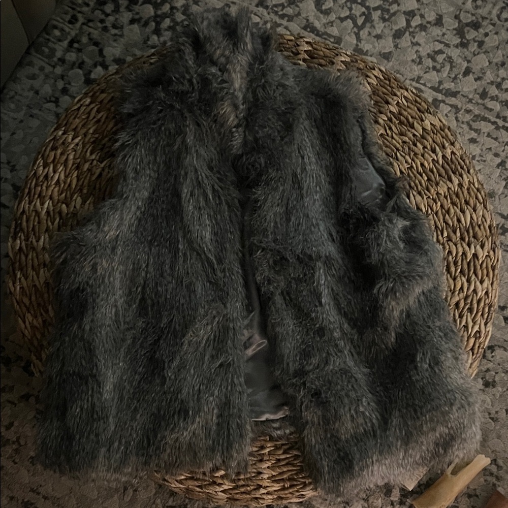 Calvin Klein Charcoal Faux Fur Vest